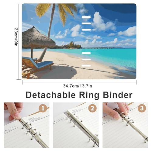 Cuaderno A5 de hojas sueltas recargable con cubierta duradera para diarios de notas 2