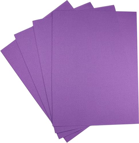 Image of KCS 4 pc of 12 inch x 18 inch(30cmx45cm) 14CT Counted Cotton Aida Cloth Cross Stitch Fabric (Lavender)
