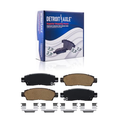Image of Detroit Axle - Brake Kit for 2006-2009 Chevy Trailblazer GMC Envoy, 06-07 Rainier 06-08 Isuzu Ascender 11.88 inch inch Front 12.76 inch inch Rear Drilled Slotted Brake Rotors Replacement Ceramic Brakes Pads
