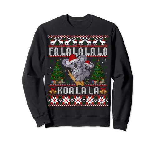 Koala Funny Ugly Christmas Sweater presente camisola, Preto, Unissexo pequeno