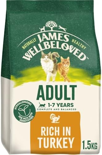 James Wellbeloved Hypoallergenic Dry Cat Food for Adult Cats Turkey 1.5 kg