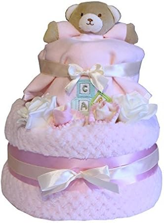 pink nappy cake