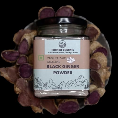 Image of Indiana Organic Black Ginger Herbal Powder (Kaempferia parviflora) - 100% Pure Natural Botanical Ingredient | 100g | Sourced from Nagaland | No Additives | In-House Processed