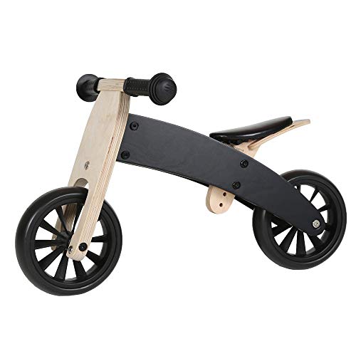 Bandits & Angels Smart Bike Laufrad Holz 4-in-1 Schwarz ab 1 Jahr – Für Jungen und Mädchen – Laufrad aus Holz – Umkehrbar in Dreirad und Zweirad – Verstellbarer Sattel – Bild 4