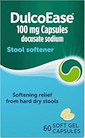 DulcoEase 100 mg Docusate Sodium Capsules - Softening Constipation Relief - Pack of 60 Soft Gel Capsules - Stool Softening Laxative