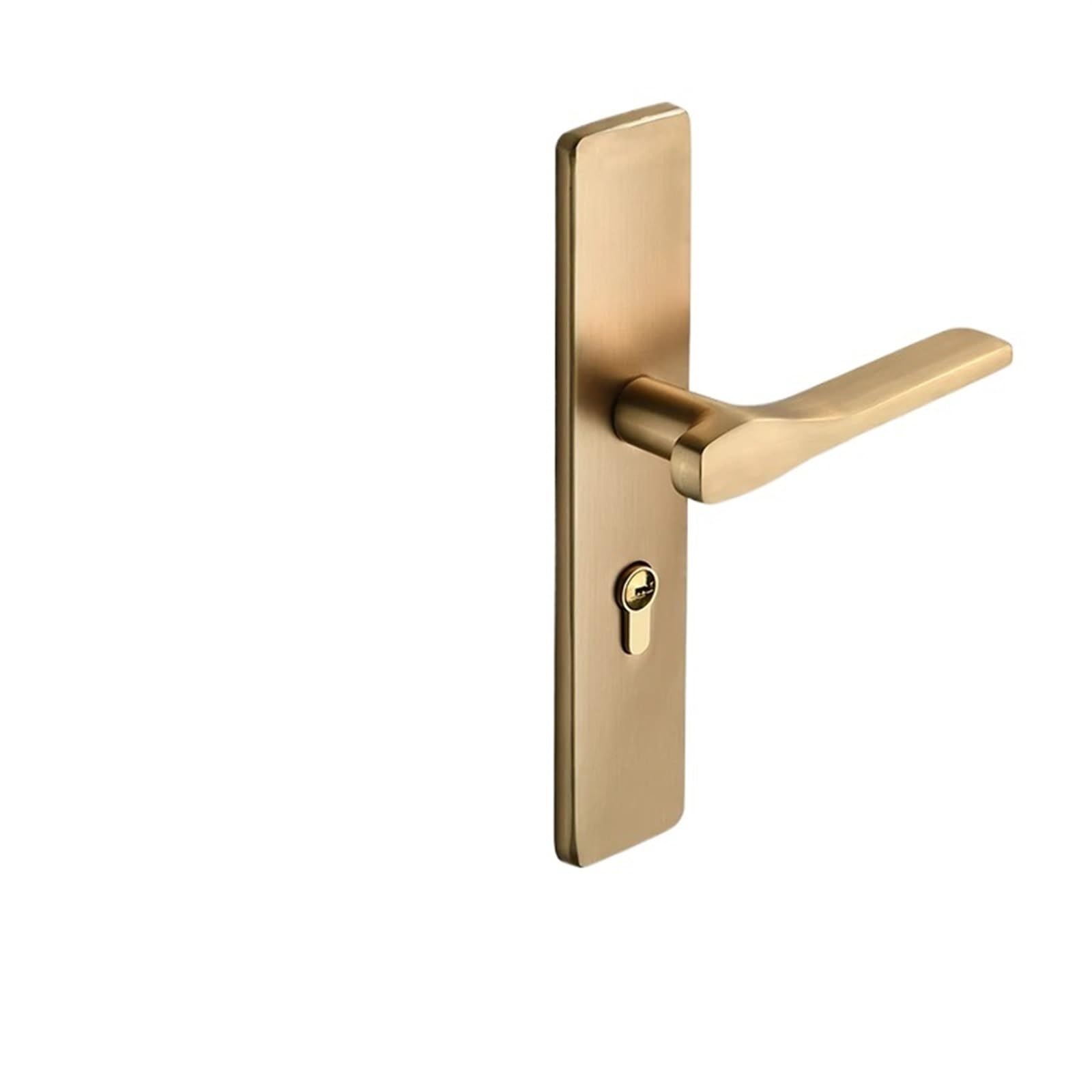 1 Juego de cerradura for dormitorio interior, manija puerta madera maciza for el hogar, lujo con luz cepillada cobre, accesorios hardware for Manilla Puerta Exterior(Gold)