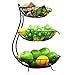 MFLASMF Cesto di Frutta a 3 Piani Ciotole di Frutta Portafrutta in Metallo per Cucina Cesti di Pane per Frutta Pane Verdure Spuntini, Portaoggetti da Cucina Supporto (Nero)