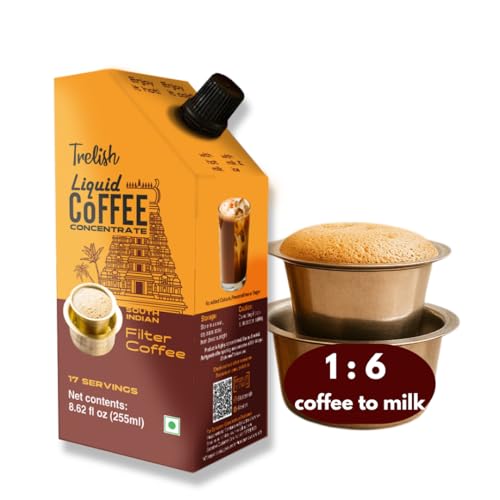 Image of Trelish Coffee Concentrate - South Indian Filter, 255ml Pouch -17 servings| Coffee decoction| Perfect for authentic South Indian filter coffee,coffee decoction,Sugar Free, No Refrigeration, Travel Friendly