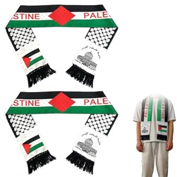CWED 2 Pezzi Sciarpa palestina 135 x 13.5 cm, Sciarpe per Uomo e Donna