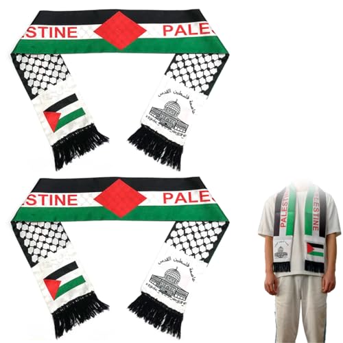 Immagine prodotto: CWED 2 Pezzi Sciarpa palestina 135 x 13.5 cm, Sciarpe per Uomo e Donna