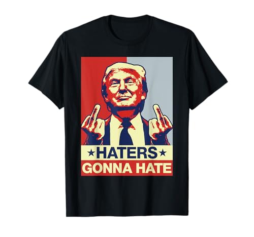 Vintage Trump 2024 Save America Camiseta de dedo medio para odiar a Donald Trump - Camiseta de apoyo político unisex, negro, talla S