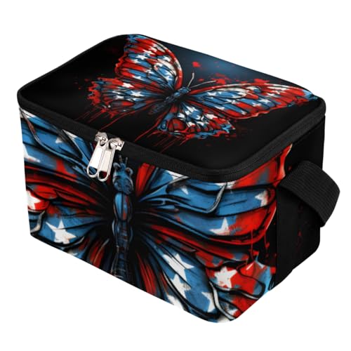 GzLeyigou Lunch Bags for Women Men 9 Cans,Butterfly Hot & Cold Food Delivery Bag Insulated Grocery Bag Insulated Lunch Box Colorful Butterfly Cooler Bag for Office Work Picnic Beach