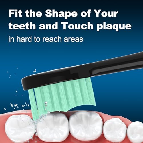 ZIYAJIA Replacement Toothbrush Heads 10 Pack Compatible with AquaSonic Black Series for Vibe Series Black Series pro, and for Duo Series pro Electric Toothbrush,Balck - 1