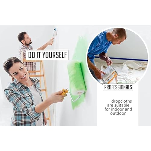 Image of CANVASS Canvas Drop Cloth Tarp Fabric Curtains for Painting - Paint Tarp Supplies Sheet (5.3 feet X 3.3 Feet)