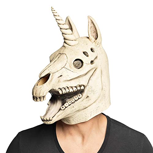 Boland 97584 - Masque de tête de licorne en latex - Unicorne, masque d'horreur - Tête de mort - Accessoire Halloween, carnaval, fête à thème