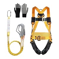 Absturzsicherung Sicherheitsgurt, Sicherheitsgurt zum Auffangen von Absturz, mit 2 Lanyards, Tragfähigkeit 100 kg, für Arbeiten in der Luft, Dachdecker, Zugelassen nach EN361, EN354 und EN355