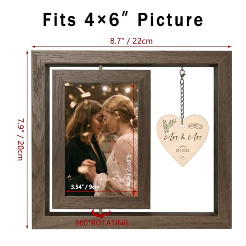 EYITUPC Rotating Lesbian Wedding Wood Picture Frame Mrs & Mrs 2026 Gift - Image 5