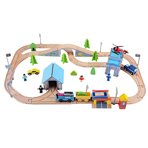 battery powered train wooden track