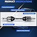 Maxfavor CV Axle Front Fit for 2003-2022 Toyota 4Runner, 2005-2022 Toyota Tacoma, 2007-2014 Toyota FJ Cruiser, for 2010-2022 Lexus GX460, 2003-2009 GX470 CV Axles Joint Shaft Assembly (A Pair)