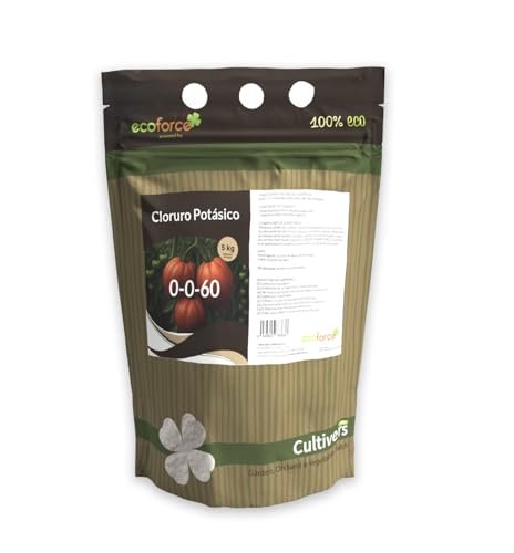 CULTIVERS Cloruro Potásico Abono Engorde Plantas de Huerto 5 KG con 61% de Potasio Hidrosoluble - Fertilizante Cristalino de Alta Solubilidad para Tomates, Hortalizas y Frutales