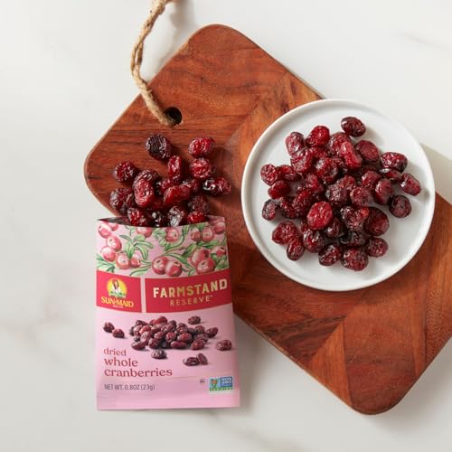 Image of Sun-Maid Farmstand Reserve Whole Dried Cranberries - (5 Pack) 0.8 oz Snack Bag - Dried Fruit Snack for Natural Sweeteners