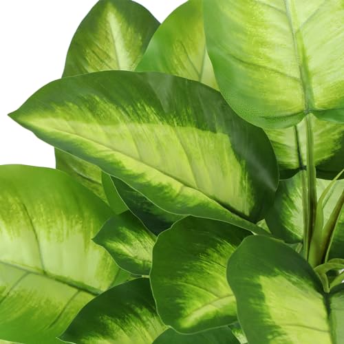 Artificial Golden Dieffenbachia 4ft Tall Artificial Plants Indoor Decorative Silk Plants Potted Faux Tropical Tree Lifelike House Floor Large Fake Tree for Home Living Room - Image 3
