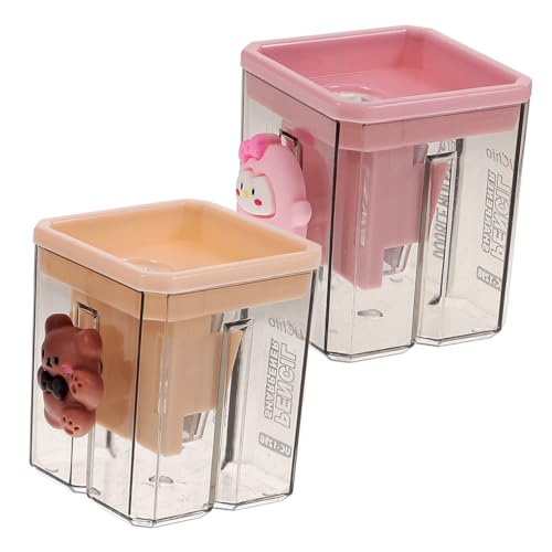 NUOBESTY 2piezas Sacapuntas Portátil Diseño Kawaii Sacapuntas Decorativo Manual Para Lápiz Doble Para Afilado Rápido y Fácil