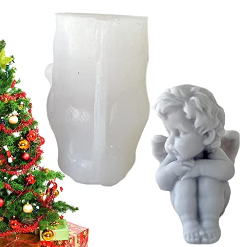 Cipliko Molde para Velas Angelito, Moldes de Silicona para Velas, Molde de Vela de ángel 3D, Molde de jabón, Molde de Fondant, decoración de Pasteles DIY, Molde Artesanal de Velas para Hornear Cover