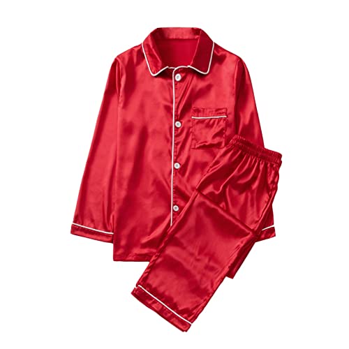 Matching Christmas Pyjamas Mum And Baby Pink,Silk Satin Sleepwear Womens Men Xmas Matching Christmas Pyjamas Family Christma Pajamas Kids Xmas Pyjama Pajama Set Nightwear Loungewear 01,Red S - Image 7
