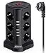 Sameriver Tour Multiprise, Multi Prises Électriques à 12 Prises et 5 Ports USB (2500W/10A), Multiprise Pare Foudre avec Câble 5M et 2 Interrupteurs, Protection Contre Les Surcharges