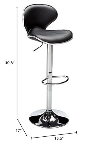 Magshion Faux Leather Adjustable Swivel Dining Counter Bar Stools Chrome Curved Seat Chair Set Of 4 #TOP5