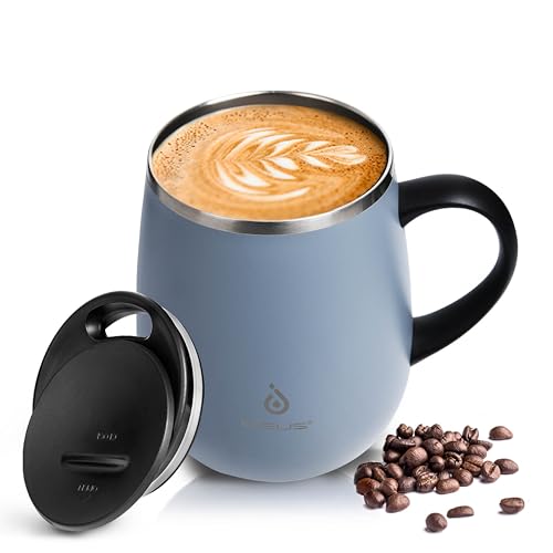 Ideus 16 oz Stainless Steel Insulated Coffee Mug with Handle