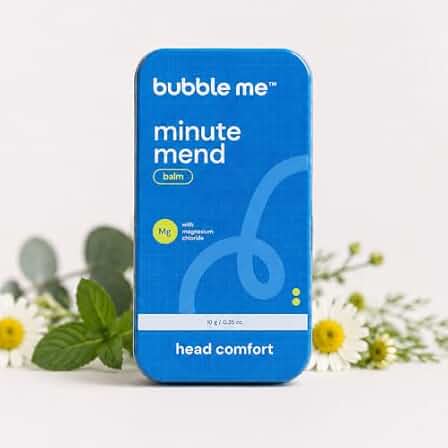 Bubble Me Minute Mend Magnesium Balm | Peppermint Eucalyptus Chamomile | Migraine Headache Relief | 10g