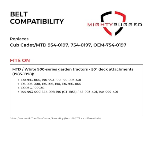 Image of MightyRugged 754-0197, 954-0197 50 in Deck Belt for MTD 900 Series Tractors