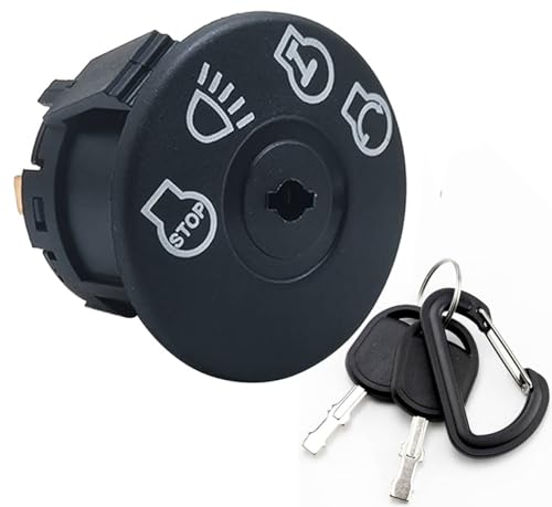 Starter Ignition Switch - Replaces Cub Cadet MTD Troy-Bilt Black Outdoor 925-1741, 725-1741 - w/DUST Shield - Includes 1 Umbrella & 1 Steel Key & Free Carabiner