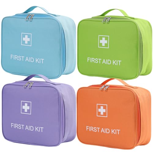 Image of 4PCS First Aid Bags - Travel Medicine Bag Organizer - Empty Medical Supplies Organizer Bag Portable Travel Medicine Pouch for Home Office Kitchen Traveling Hiking Cycling Work