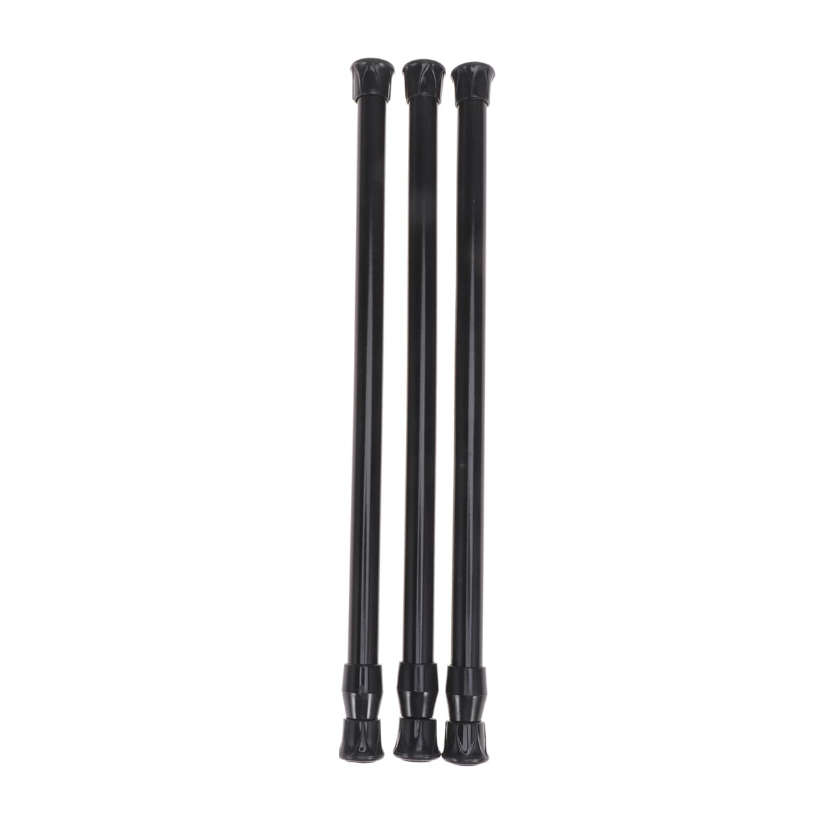 Cabilock 3pcs Adjustable Shower Curtain Tension Rods, 11.81-19.69 Inches High Carbon Steel Telescopic Pole, Cupboard Bars Spring Tension Rods for Shower, Door, Window, Closet, Black