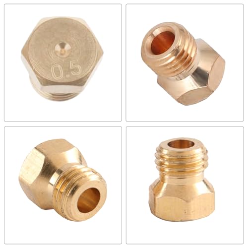 10 Stück Butangas Düsen Für LPG-Kochfelder,0.5/0.7/0.87/1.02 LPG Gasstrahl-Set,Brenner Gas Herd Düsen,Gasdüsen Für Gasgrill,Gasstrahldüsen Für LPG-Propangasbrenner,Messing Universal Brenner Gas Düsen