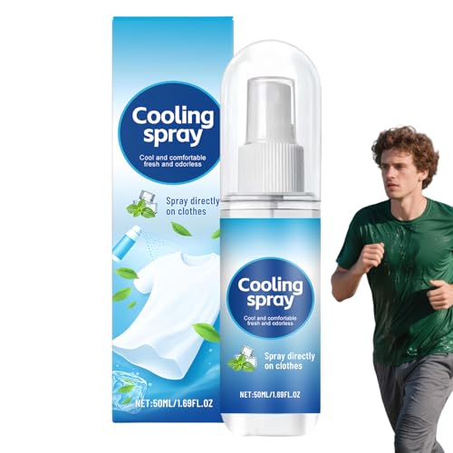 Spray refrescante para cuerpo y ropa | 50 ml líquido no graso calmante para días calurosos deportes camping hombres mujeres atletas adolescentes