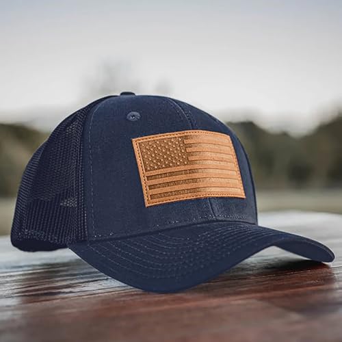 Image of Tactical Pro Supply Leather Flag Patch Snapbacks Hat for Men and Women