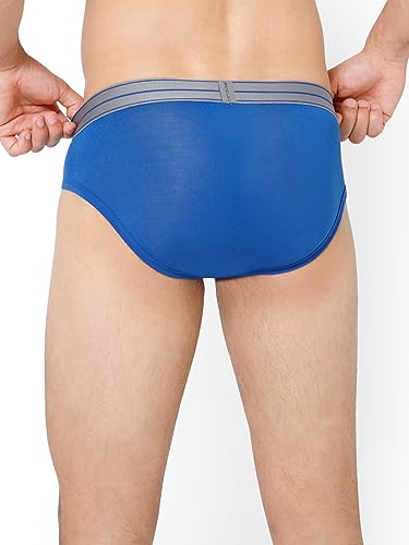 Image of OXYZONE Men's Modal Solid Brief with Sweat-Absorbent & Anti-Odour Fabric, Lightweight, Tag-Free, Breathable Innerwear with Outer Soft Waistband