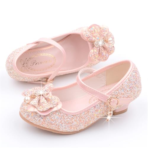 Girls Dress Shoes Mary Jane Sparkly Ballet Flats for Kids Butterfly Princess Shoes for Dress-Up Party 55554