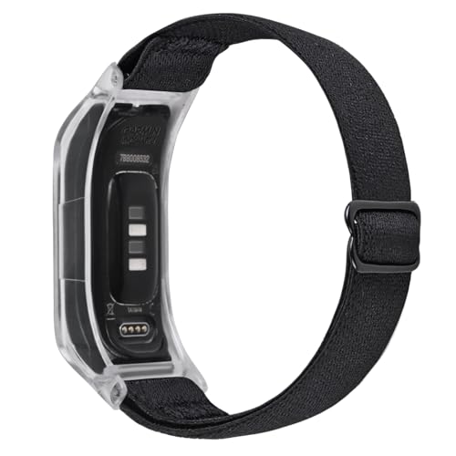 Bracelet élastique nylon pour Garmin Vivosmart 5 anti-irritation avec coque de protection
