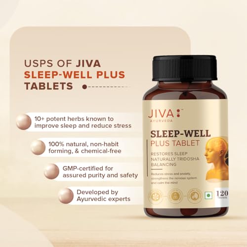 Image of Jiva Ayurveda Sleep Well Plus Tablet 120 Tablet -(Pack Of 3)