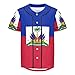 Vnurnrn Haiti Flag Mens Baseball Button Down Jersey Hipster Hip Hop T Shirts