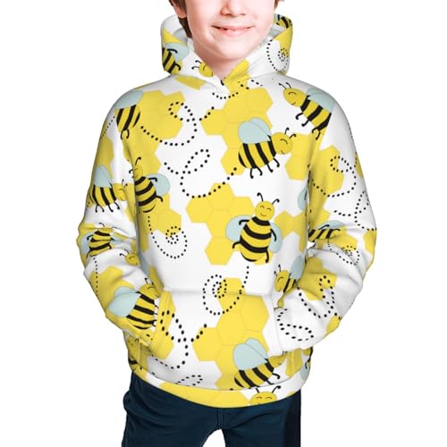 Cheerful Bumble Bees Kid Hoodies Boys Sweatshirts Girls Pullover with Pocket3