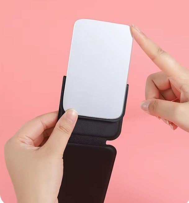 Image of Pocket Makeup Mirror Folding Mini Mirror - Portable Cosmetic Travel Mirror for Makeup, Compact Size for Purse & Travel (7 * 10.5CM) Multicolour /Patterned