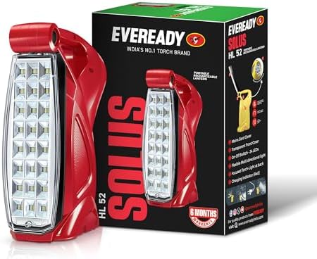 Eveready Hl52, Rechargeable 4.8w Lantern Cum Emergency Torch, Easy Plug & Play Charging, Overcharge & Deep Discharge Protection