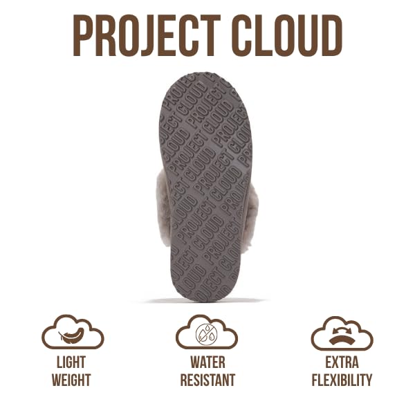 Project Cloud Genuine Leather Slippers for Women Footwear with Real Sheep Wool Lining Womens Clogs & Mule - Non-Slip Indoor/Outdoor Scuff Womens Slippers with Memory Foam Insole (Henka)