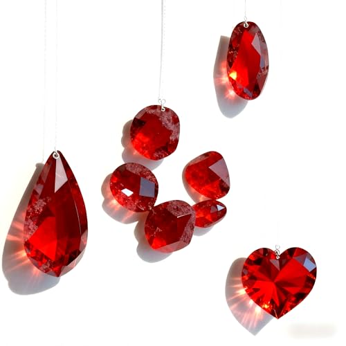 Image of 22. ST901 Deep Ruby-Red Jasper with Bold Color Suncatcher Boldly Polished for Window Adornment to Catch Sunlight and Spread Bold Rainbow Glows Home Office Living Room Bedroom Balcony